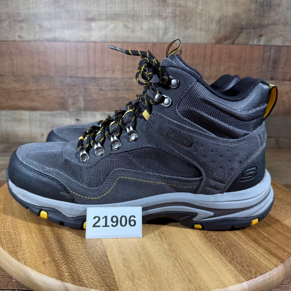 Skechers Trego Pacifico Hiking Boots Mens 9.5 Grey Waterproof Relaxed Fit Shoes